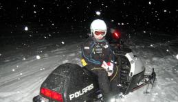 Driving by night with my snowmobile